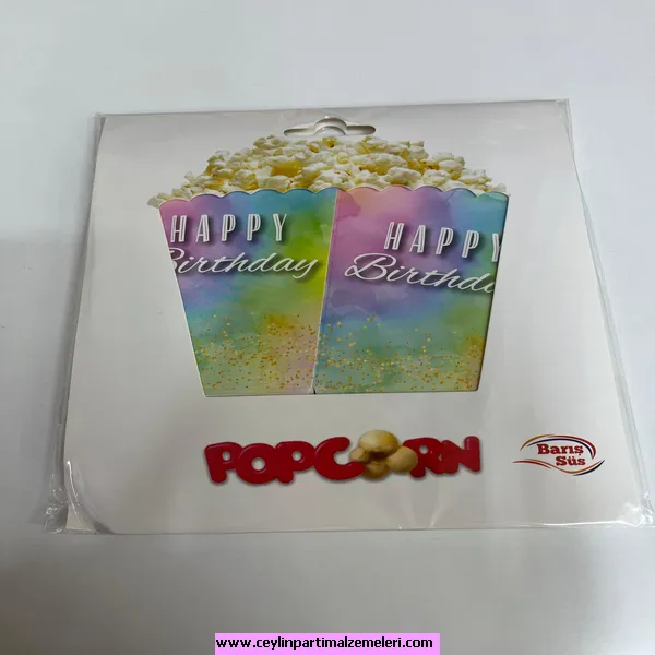 Happy Birthday Temalı Popcorn Kutusu